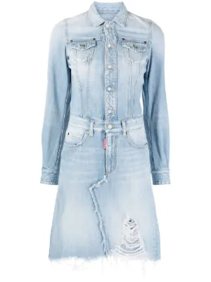 Distressed blue sales jean dress