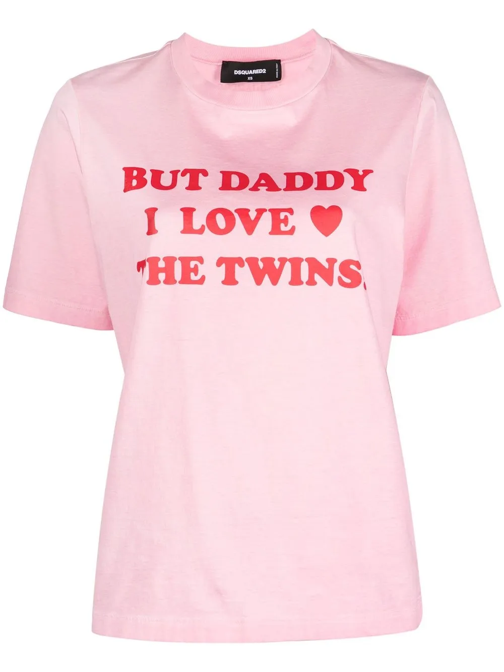 Dsquared2 Slogan-print Cotton T-shirt In Pink