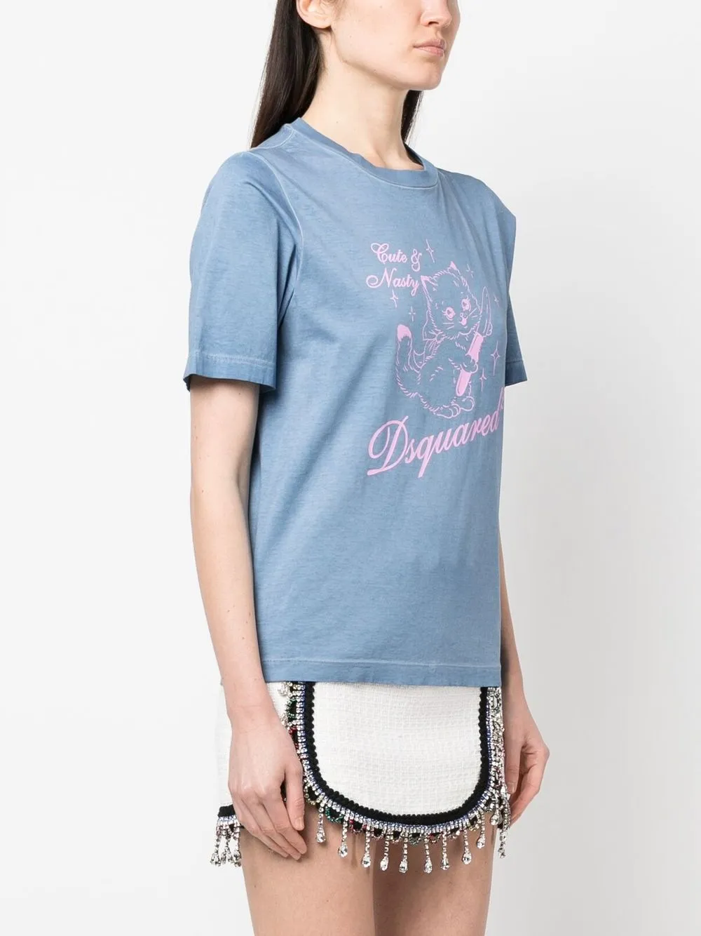 graphic print cotton T shirt
