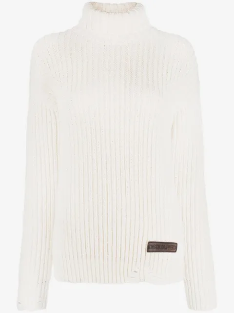 DSQUARED2 distressed roll-neck jumper