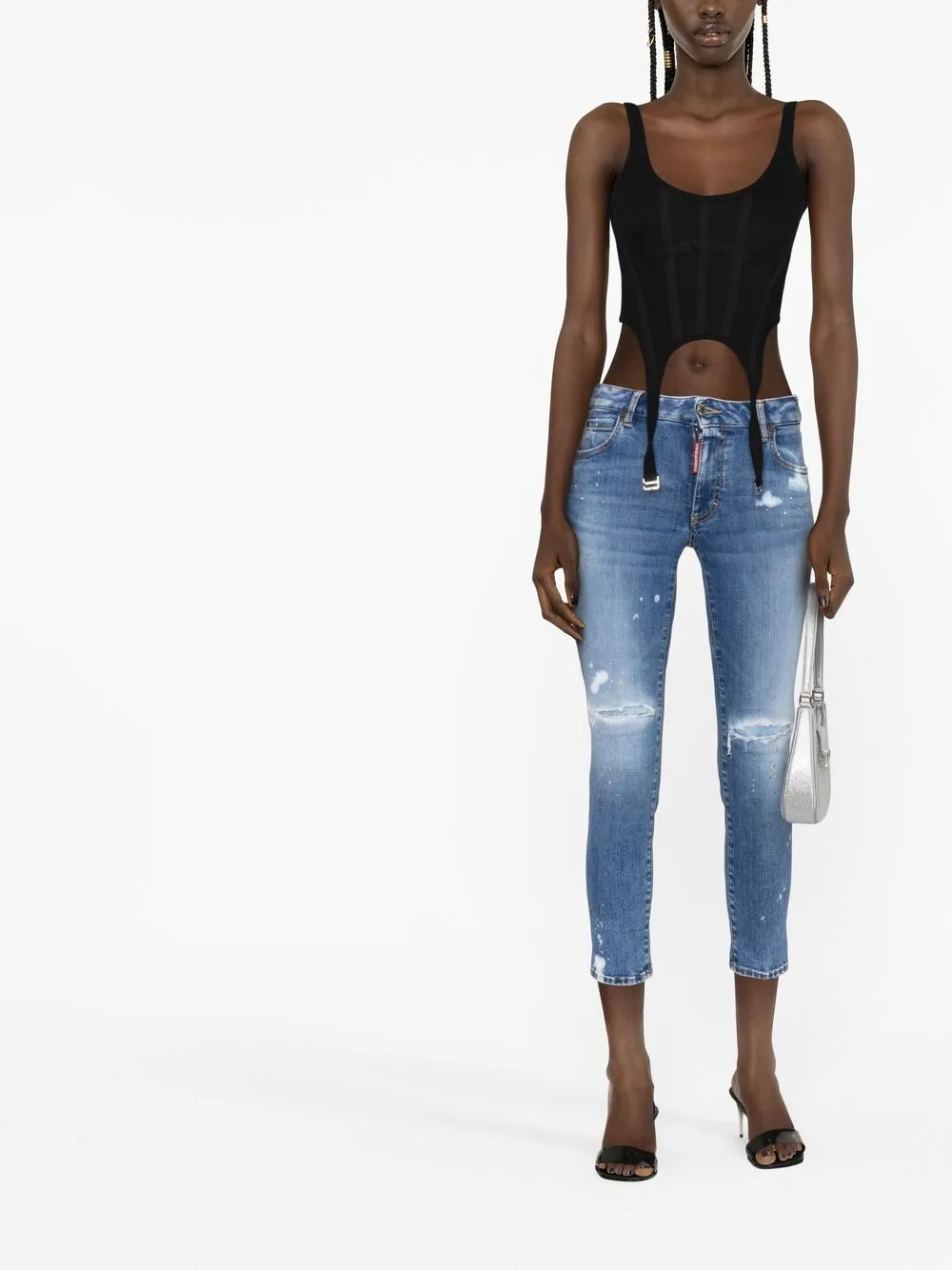 Dsquared2 cropped skinny jeans - Blauw