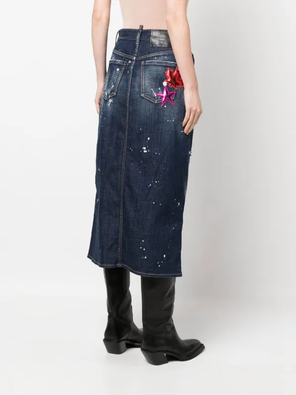 DSQUARED2 ダメージ デニムスカート | ブルー | FARFETCH JP