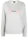 A.P.C. floral logo-print sweatshirt - Grey