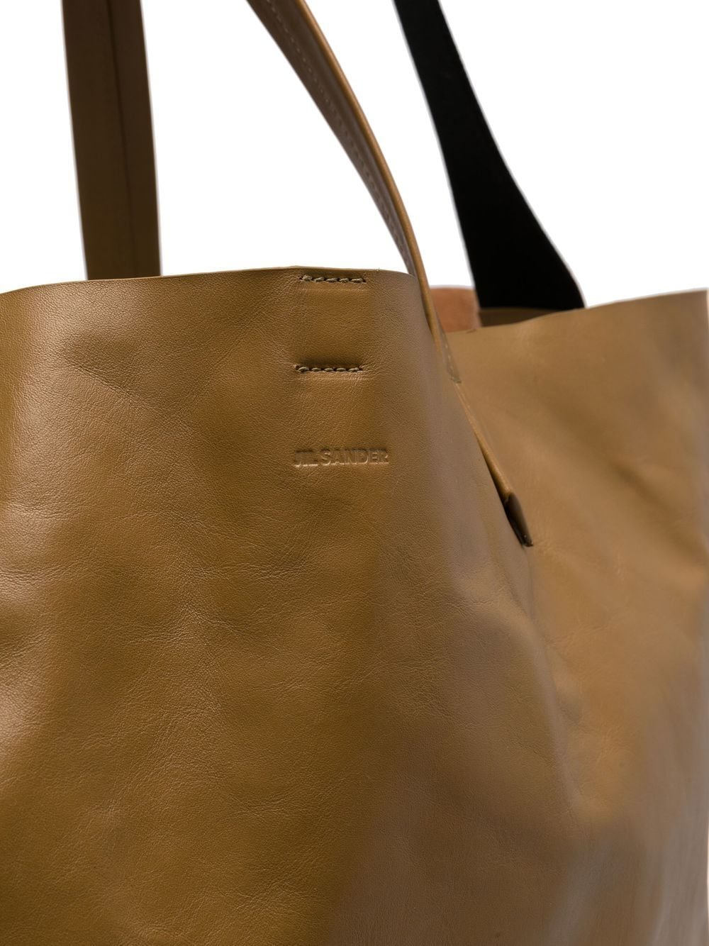 Shop Jil Sander Wrinkled-effect Tote Bag In Brown