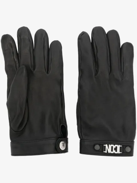 DSQUARED2 logo-plaque leather gloves