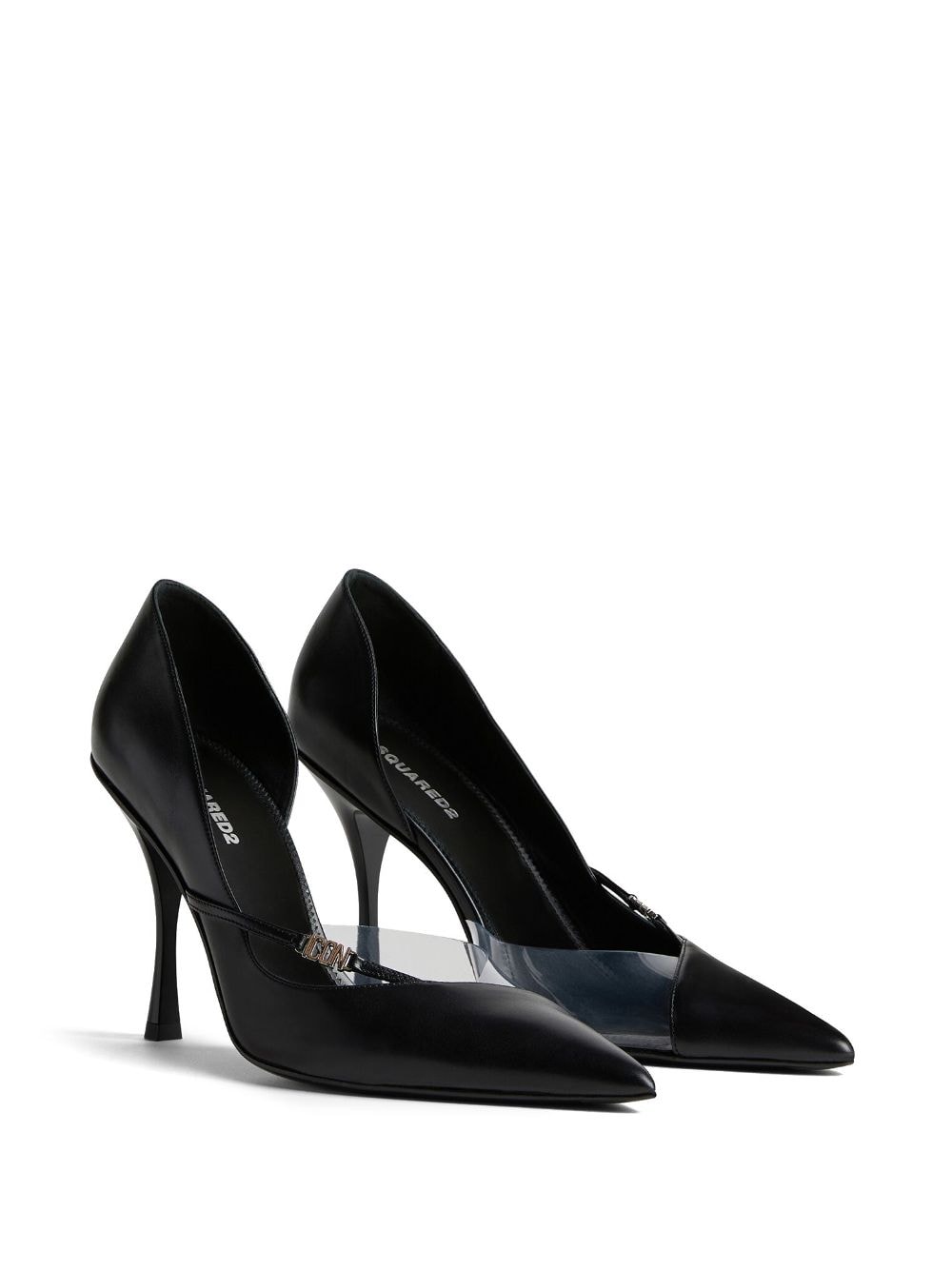 Shop Dsquared2 Pointed-toe Leather Pumps In Black
