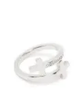 DSQUARED2 logo-engraved wrap ring - Silver