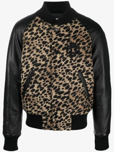 DSQUARED2 leopard-print bomber jacket