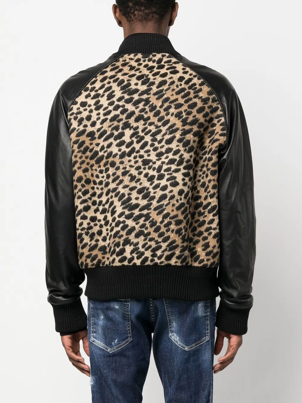 Shop Dsquared2 Leopard-print Bomber Jacket In Neutrals