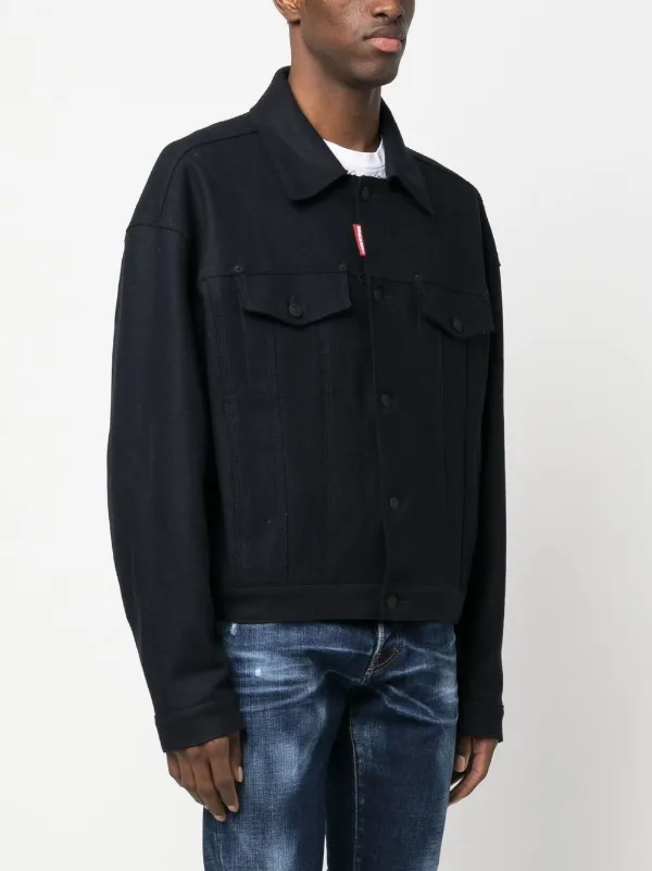 logo-patch trucker jacket