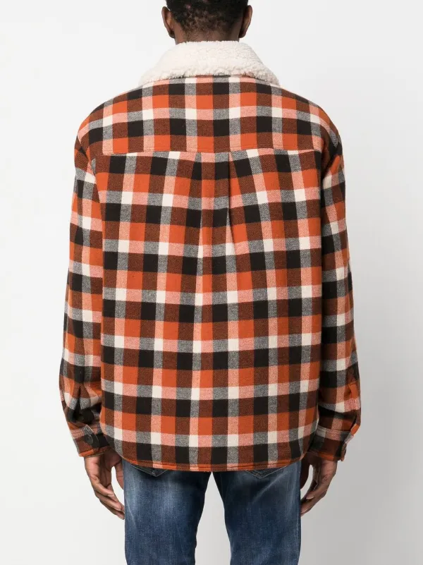 DSQUARED2 check-print Shearling Jacket | Brown | FARFETCH