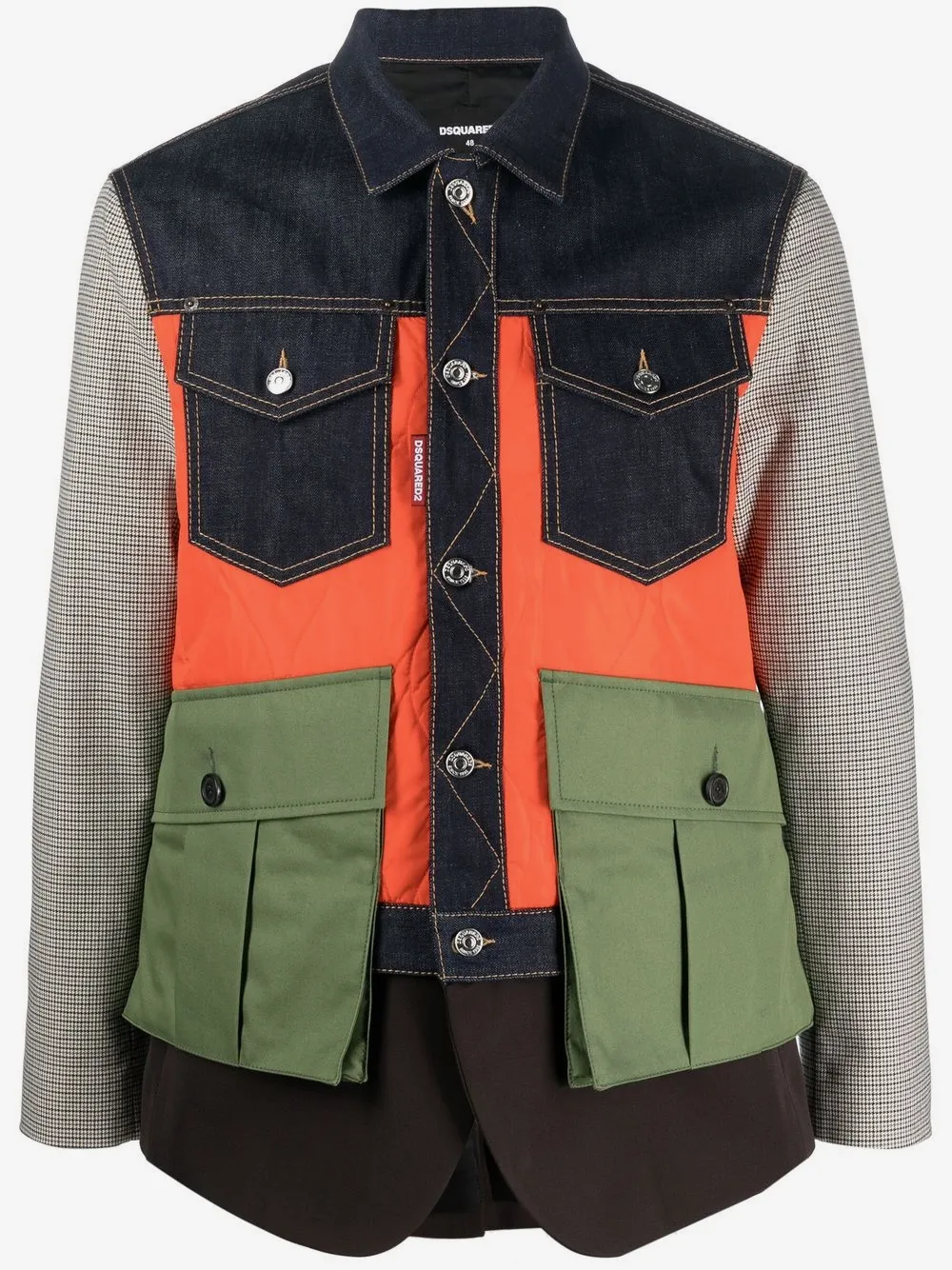 DSQUARED2 patchwork buttoned jacket | Blue | Image 1
