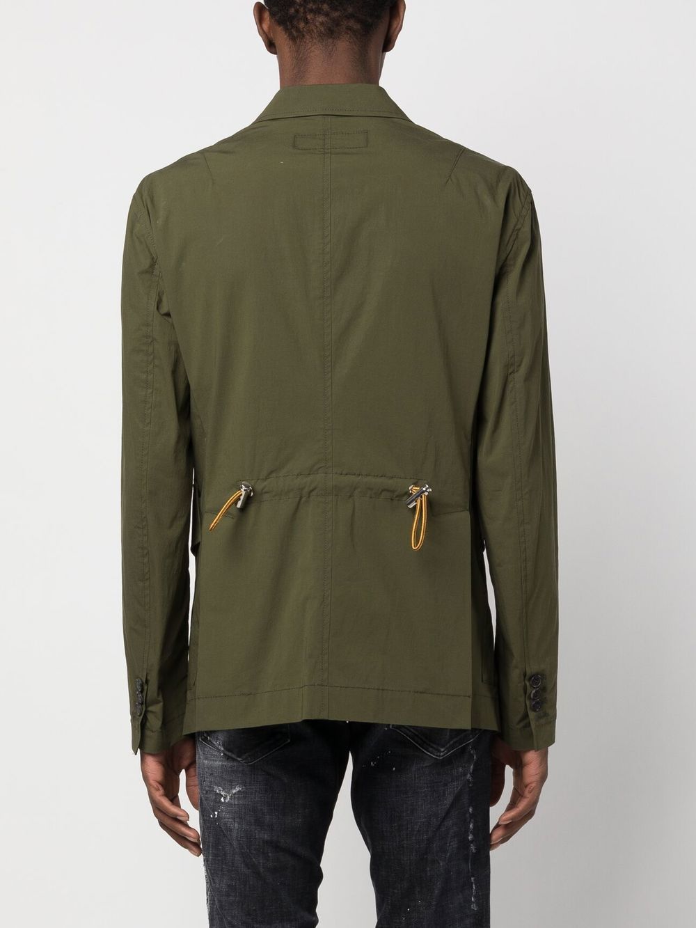 cargo-pockets buttoned military jacket