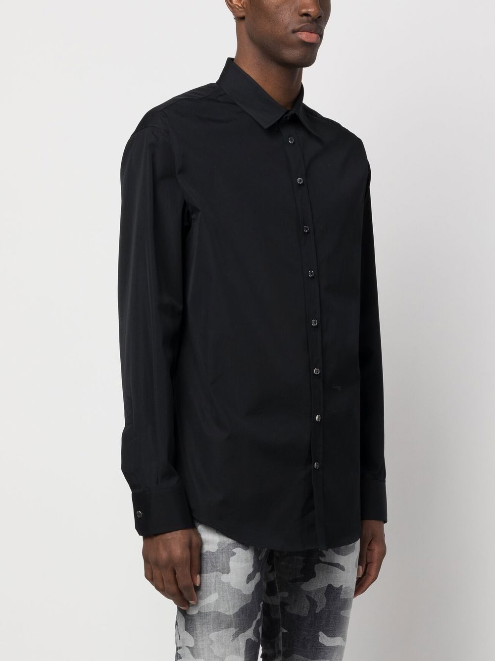 Shop Dsquared2 Button-up Cotton Shirt In Black