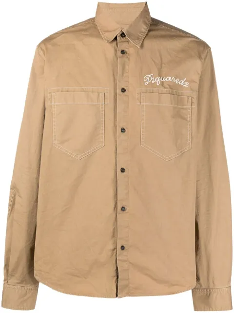 DSQUARED2 chemise boutonnée à logo brodé
