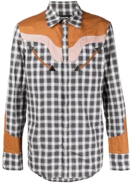 DSQUARED2 check-print Western-style shirt