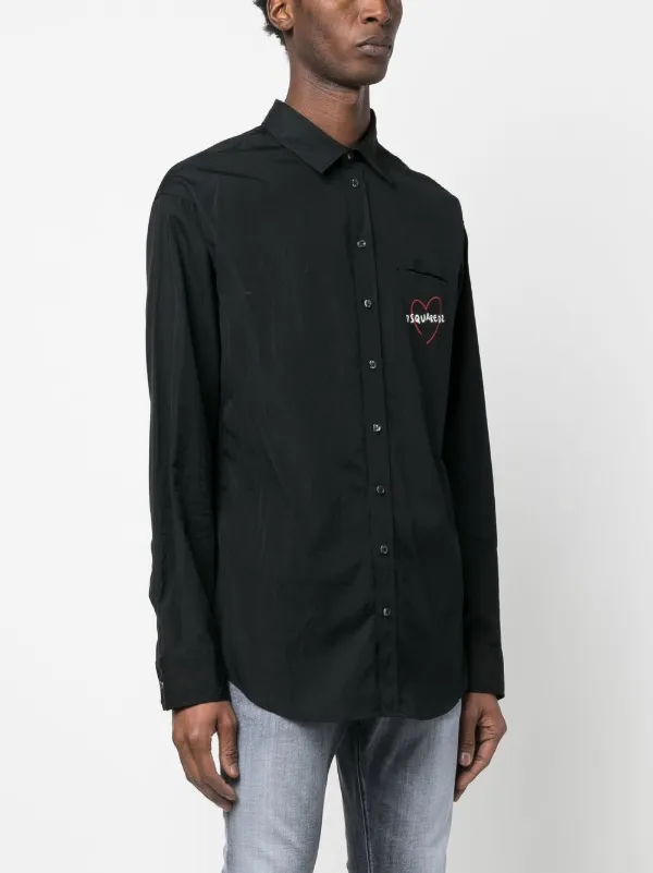 DSQUARED2 logo-print button-up Shirt - Farfetch