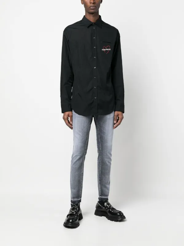 DSQUARED2 logo-print button-up Shirt - Farfetch