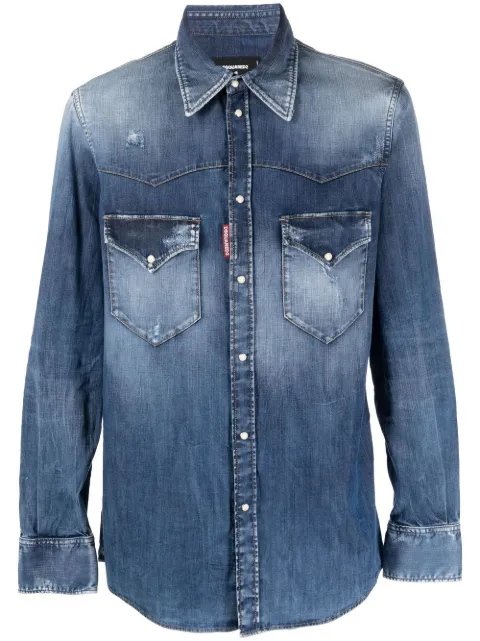 Dsquared2 distressed denim shirt