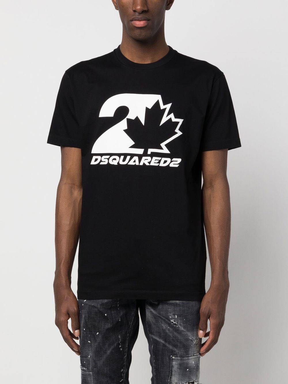 Shop Dsquared2 Logo-print Cotton T-shirt In Black