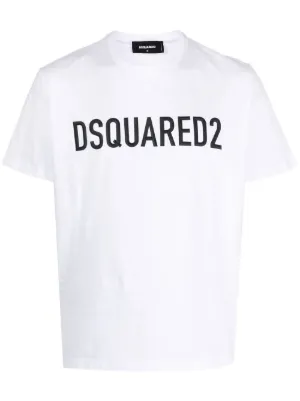 DSQUARED2 Ibra-print Cotton T-shirt | White | FARFETCH AO