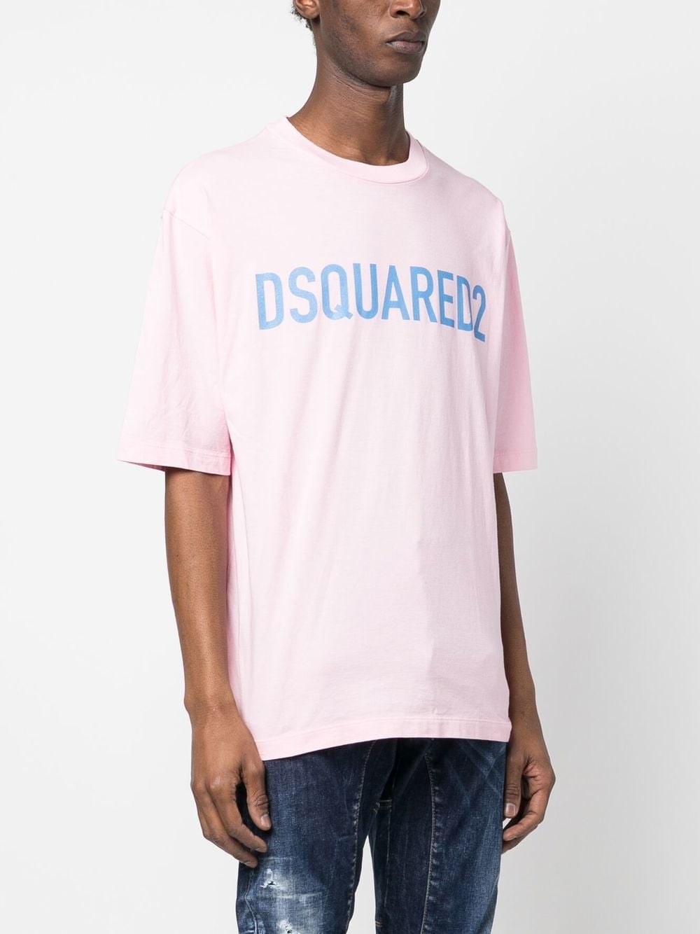 Shop Dsquared2 Logo-print Cotton T-shirt In Pink