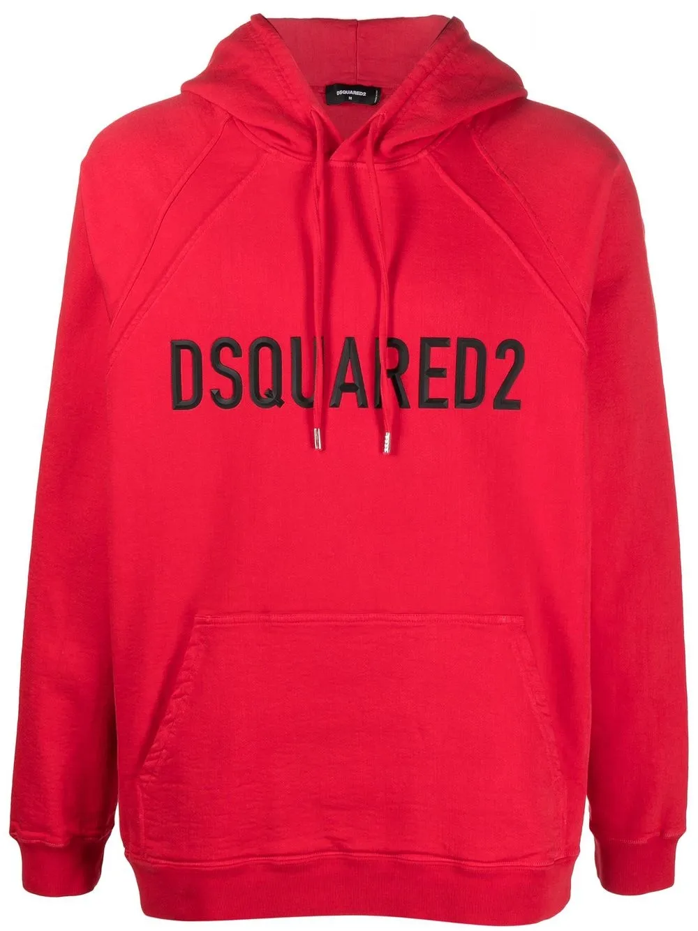 Dsquared2 raised logo Drawstring Hoodie Men Spandex Elastane Lyocell Cotton M