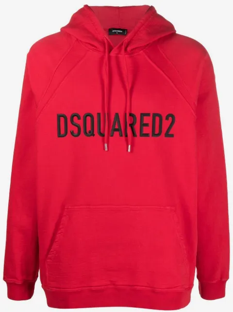 DSQUARED2 hoodie con logo en relieve y cordones