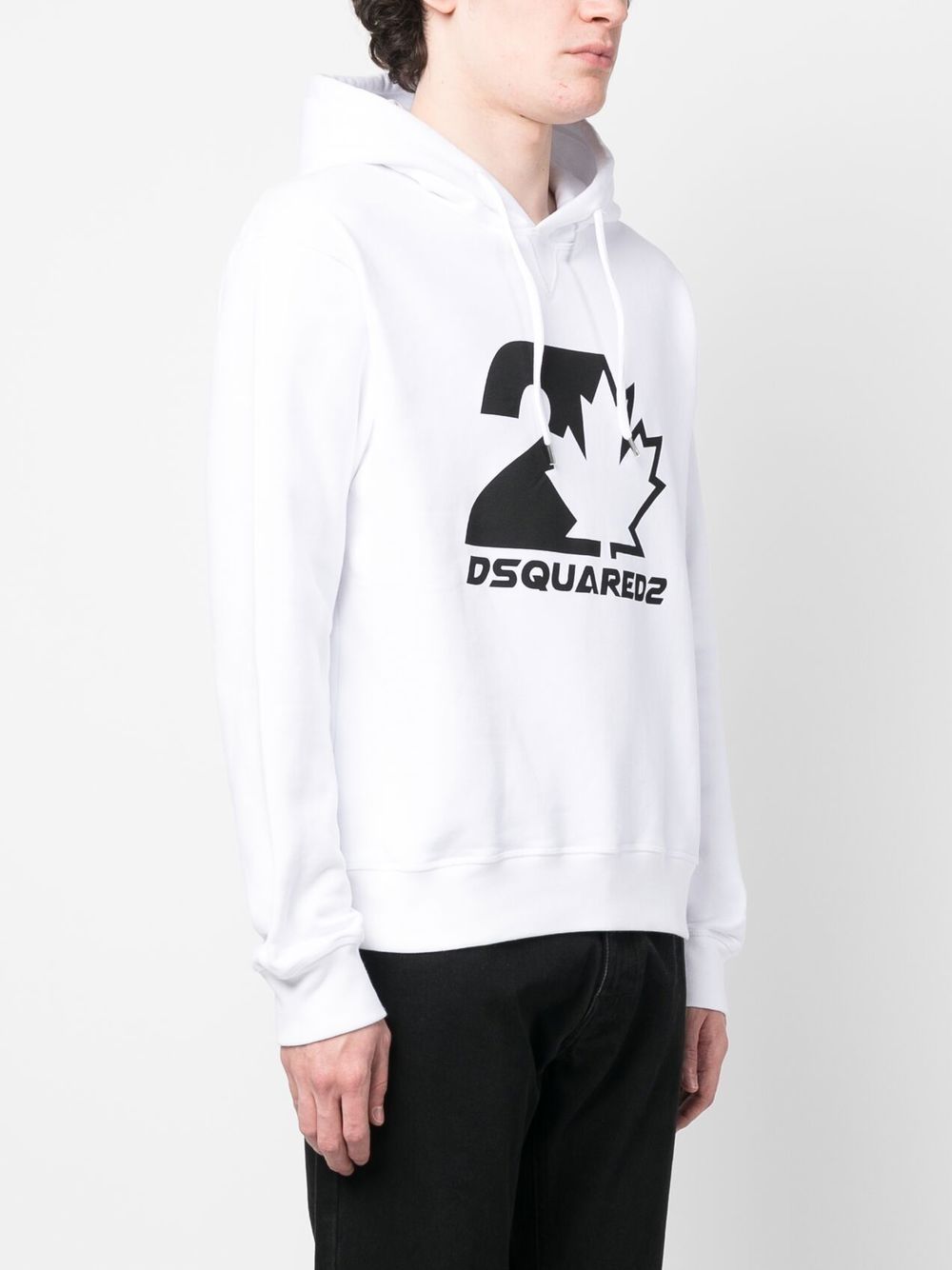 Shop Dsquared2 Logo-print Drawstring Hoodie In White