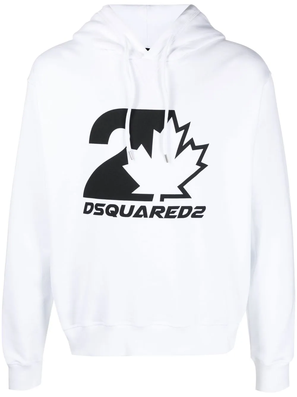 Shop Dsquared2 Logo-print Drawstring Hoodie In White