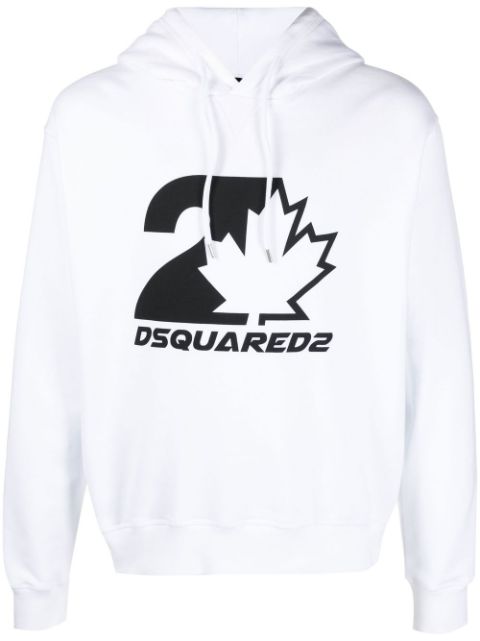 DSQUARED2 logo-print drawstring hoodie Men