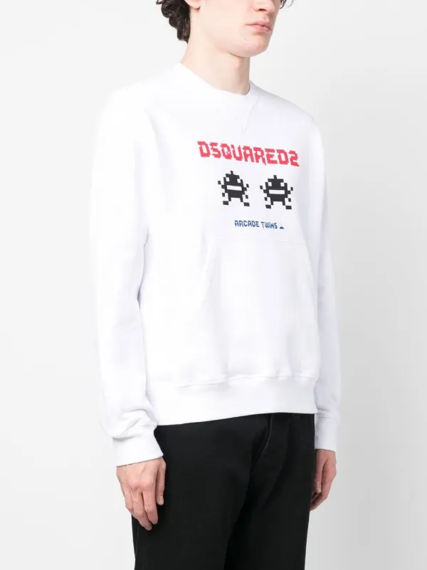 DSQUARED2 Arcade Twins-print Sweatshirt | White | FARFETCH AO