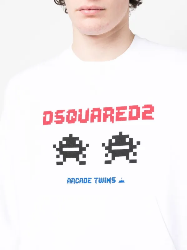 DSQUARED2 Arcade Twins-print Sweatshirt | White | FARFETCH AO