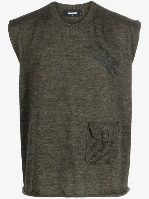 DSQUARED2 flap pocket crew neck vest