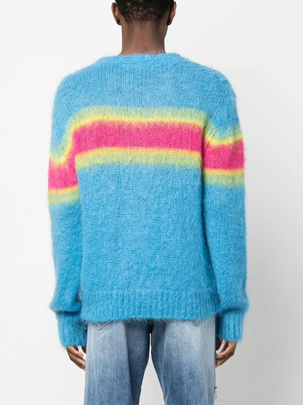Dsquared2 Gradient Stripe Crew Neck Jumper In Blue