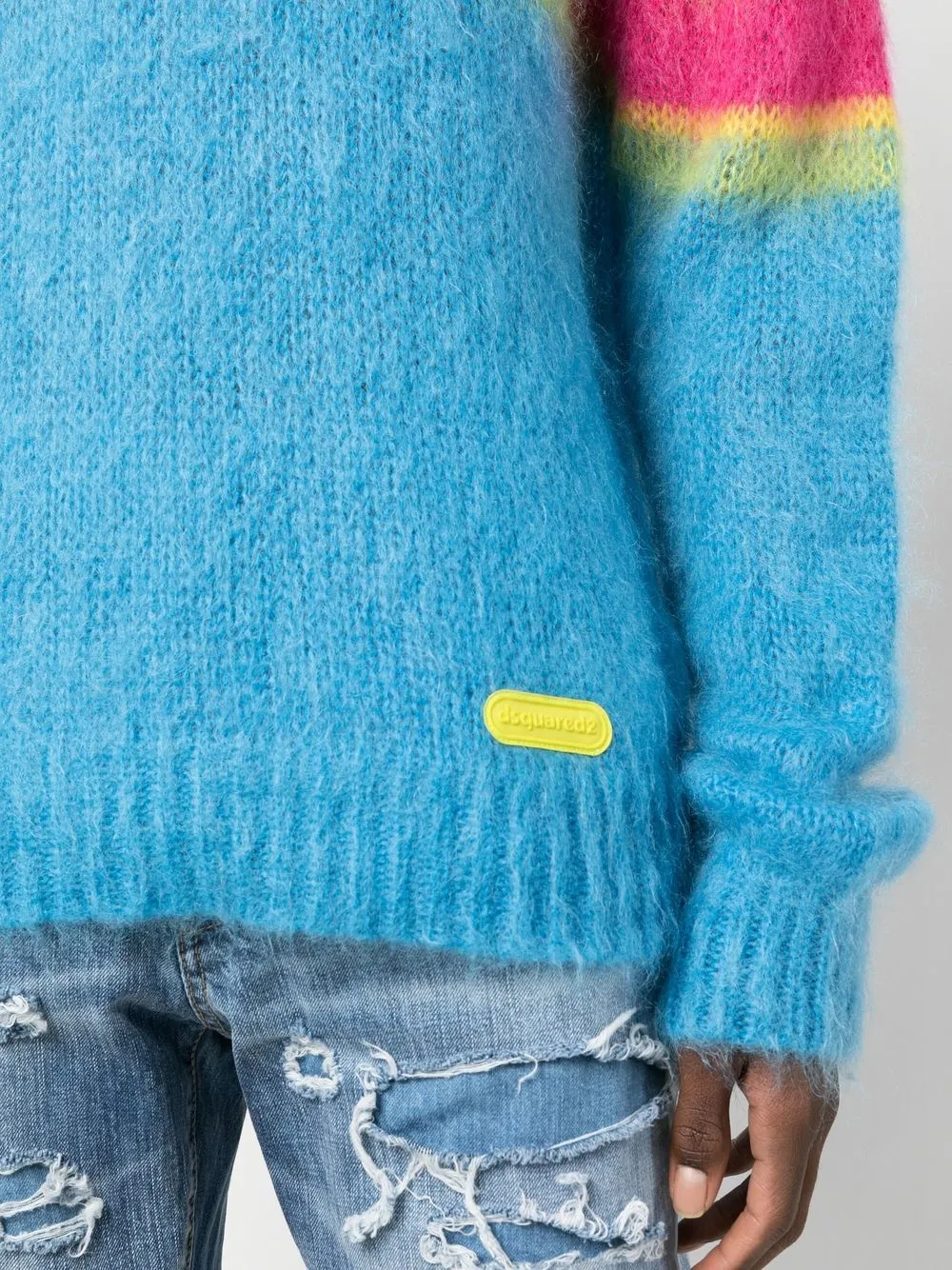 Dsquared2 Gradient Stripe Crew Neck Jumper In Blue
