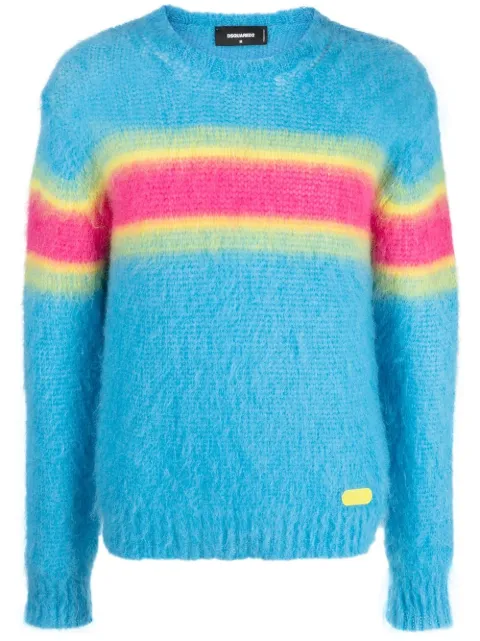 DSQUARED2 gradient stripe crew neck jumper