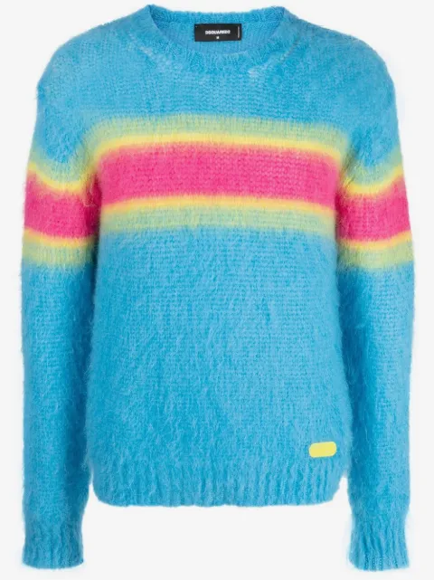 DSQUARED2 gradient stripe crew neck jumper