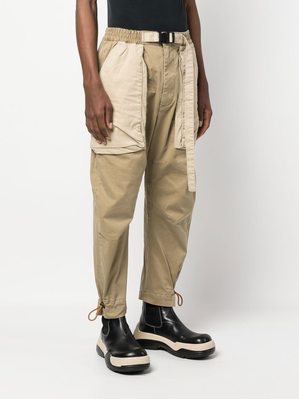 Shop Dsquared2 Belted-waist Cropped Trousers In Neutrals