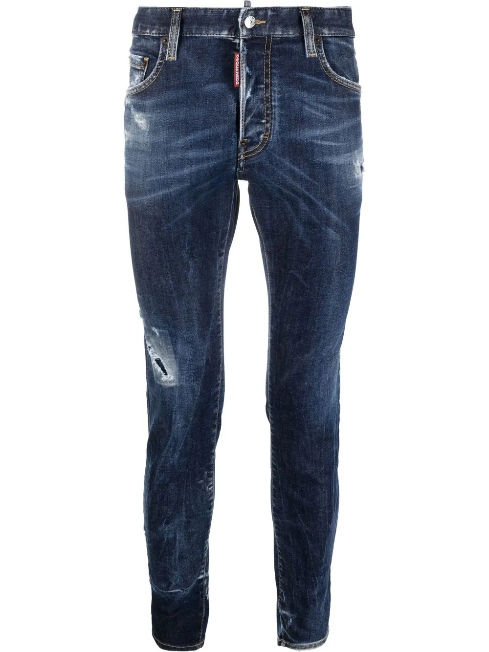 Dsquared2 Slim-fit Distressed-effect Jeans In Blue