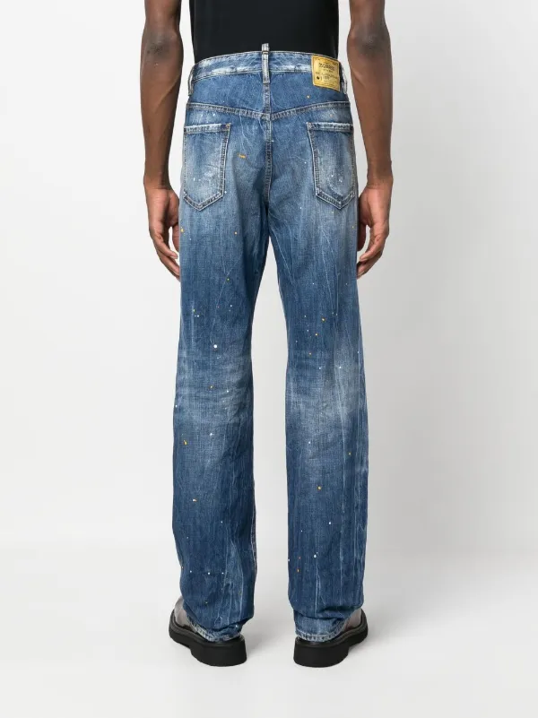 DSQUARED2 ダメージ パッチワーク ジーンズ | ブルー | FARFETCH JP
