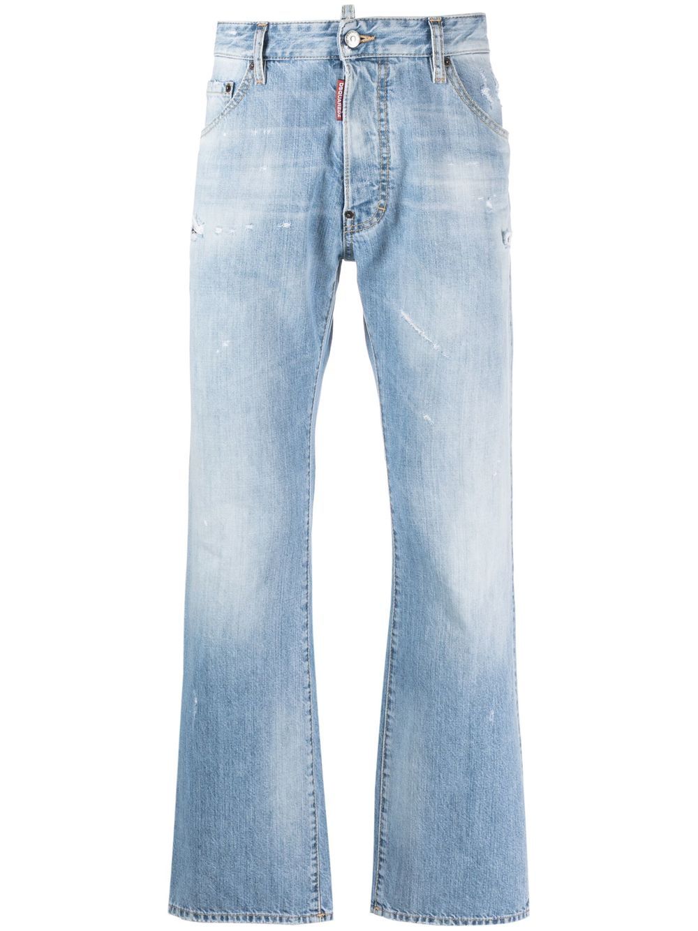 light-wash straight-leg jeans