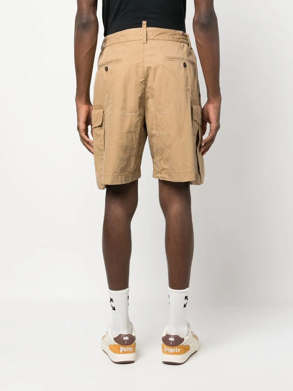 Dsquared2 Distressed-effect Cargo Shorts In Neutrals