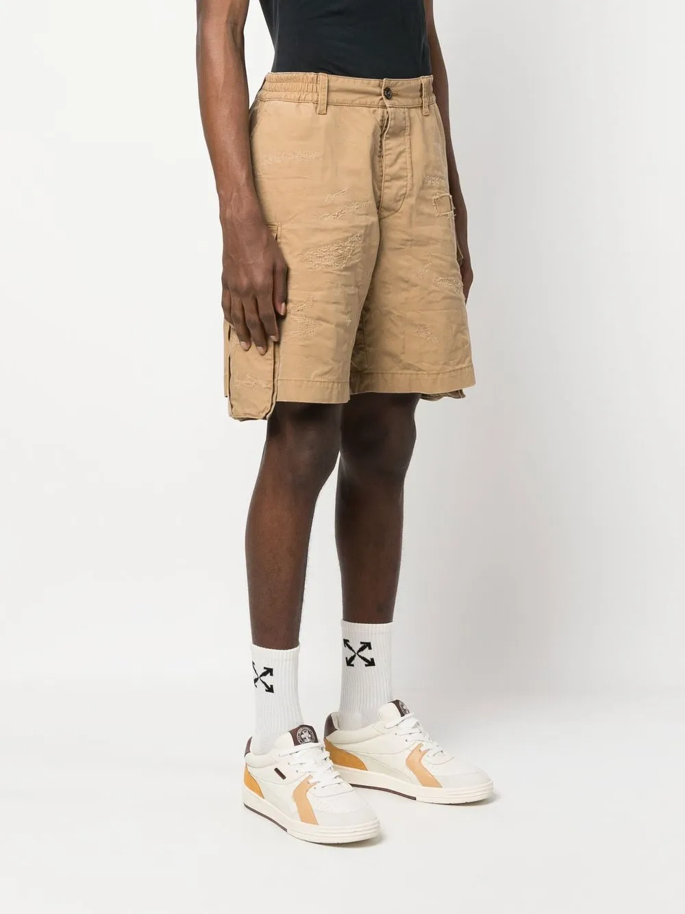 Dsquared2 Distressed-effect Cargo Shorts In Neutrals