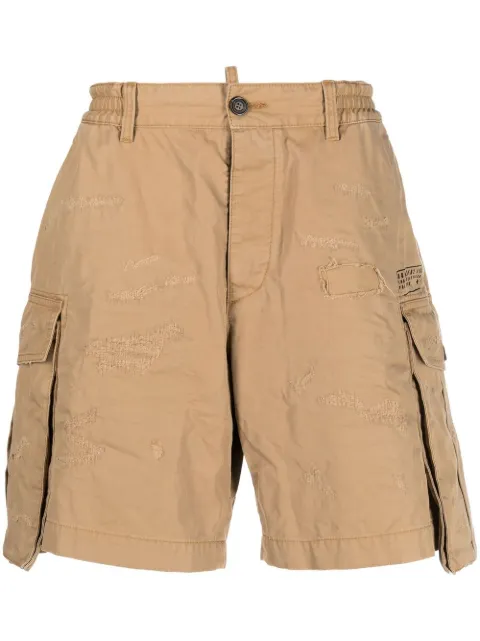 DSQUARED2 bermudas cargo con efecto envejecido