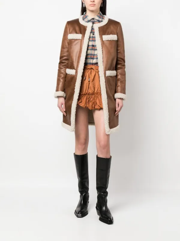 DSQUARED2 ムートンスタイル コート | ブラウン | FARFETCH JP