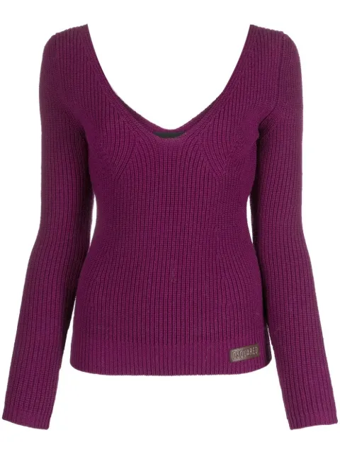 DSQUARED2 logo-patch ribbed jumper
