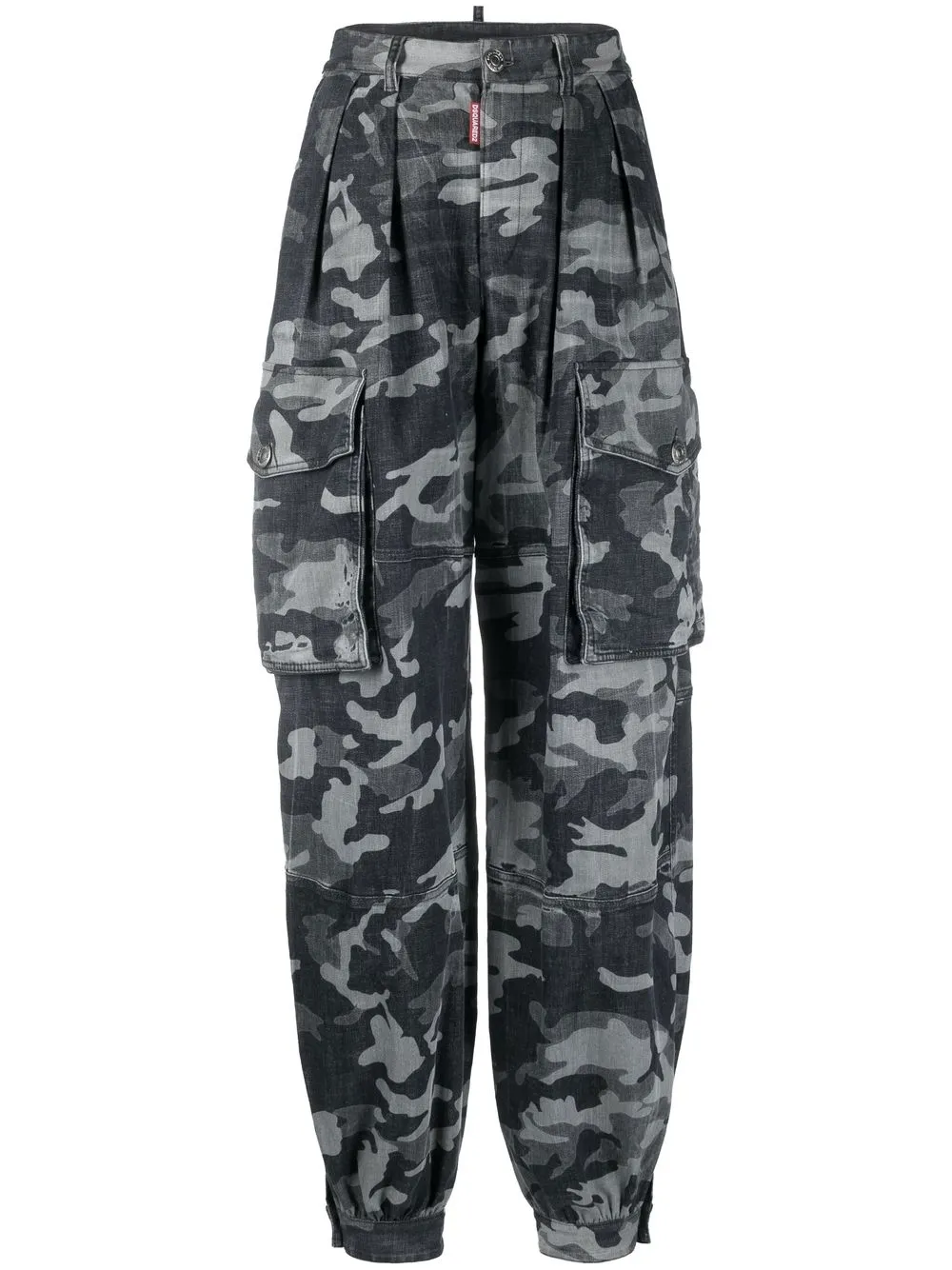 dsquared2 pantalon cargo à imprimé camouflage - noir