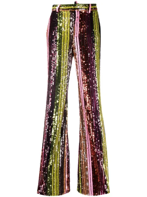 DSQUARED2 striped sequin flared trousers