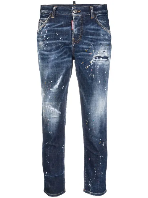 Jean crop à effet usé - DSQUARED2 - Modalova